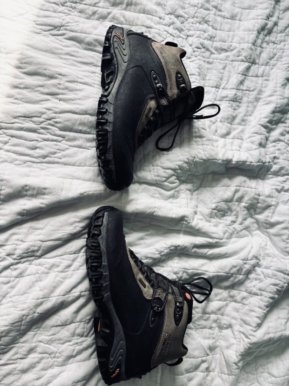 Merrell Vibram Waterproof Hiking Boots With Rugged Outsole & Lace-Up Closure
